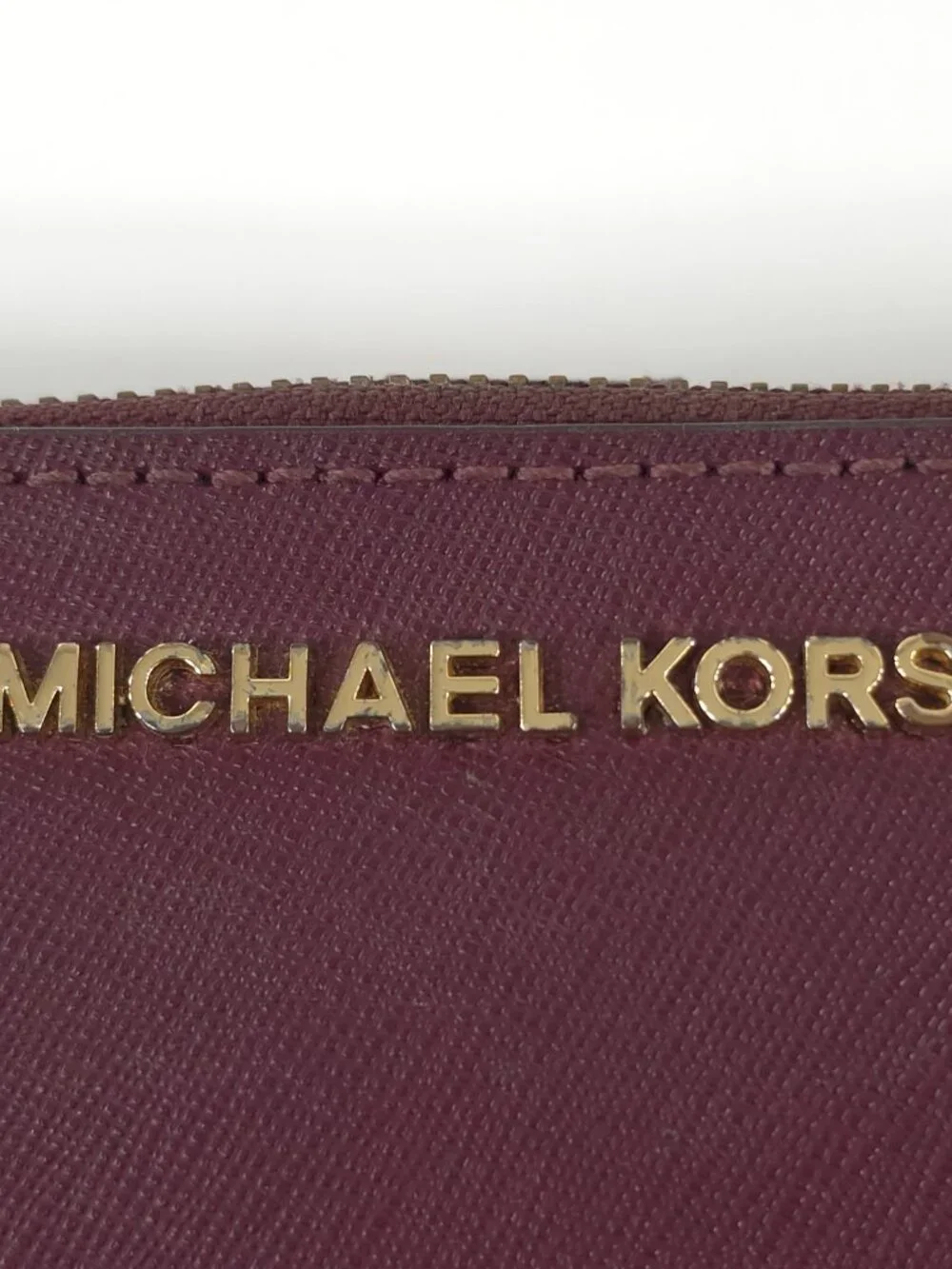 MICHAEL KORS Jet Set Double Zip Wallet Merlot Leather *NO WRISTLET* *VGC* MK....
